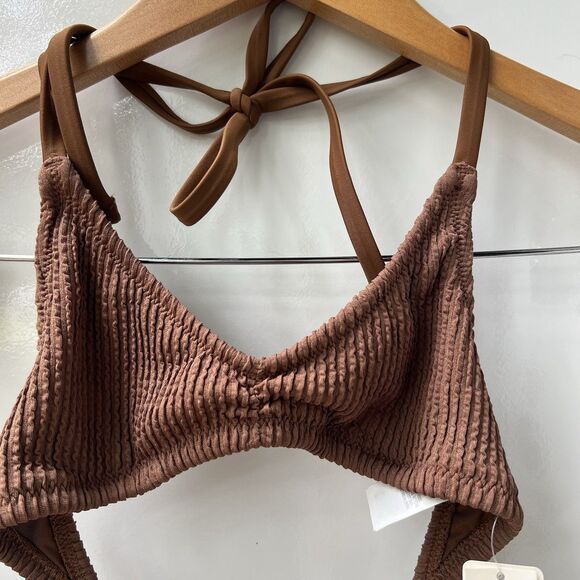 NWT Aerie Crinkle Halter Voop Bikini Top - Picture 2 of 7